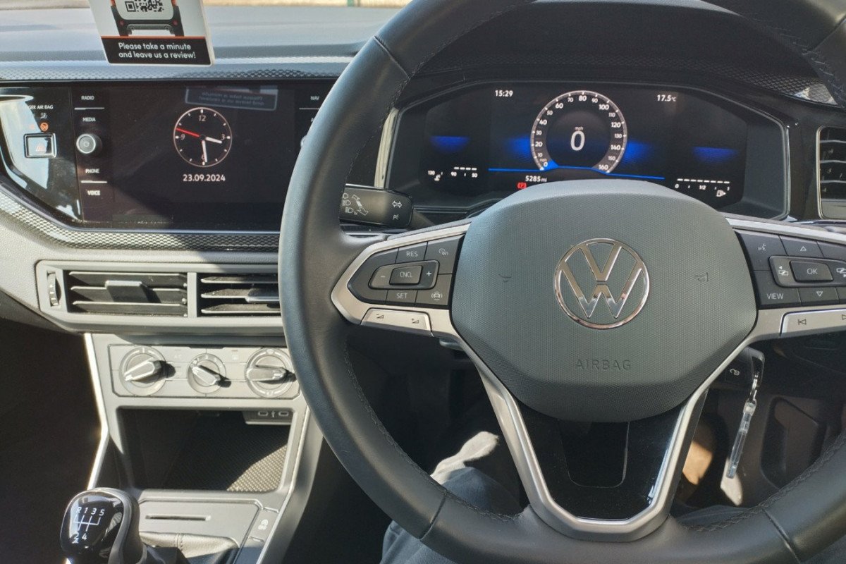 Drivers seat of VW Polo to rent in Bude