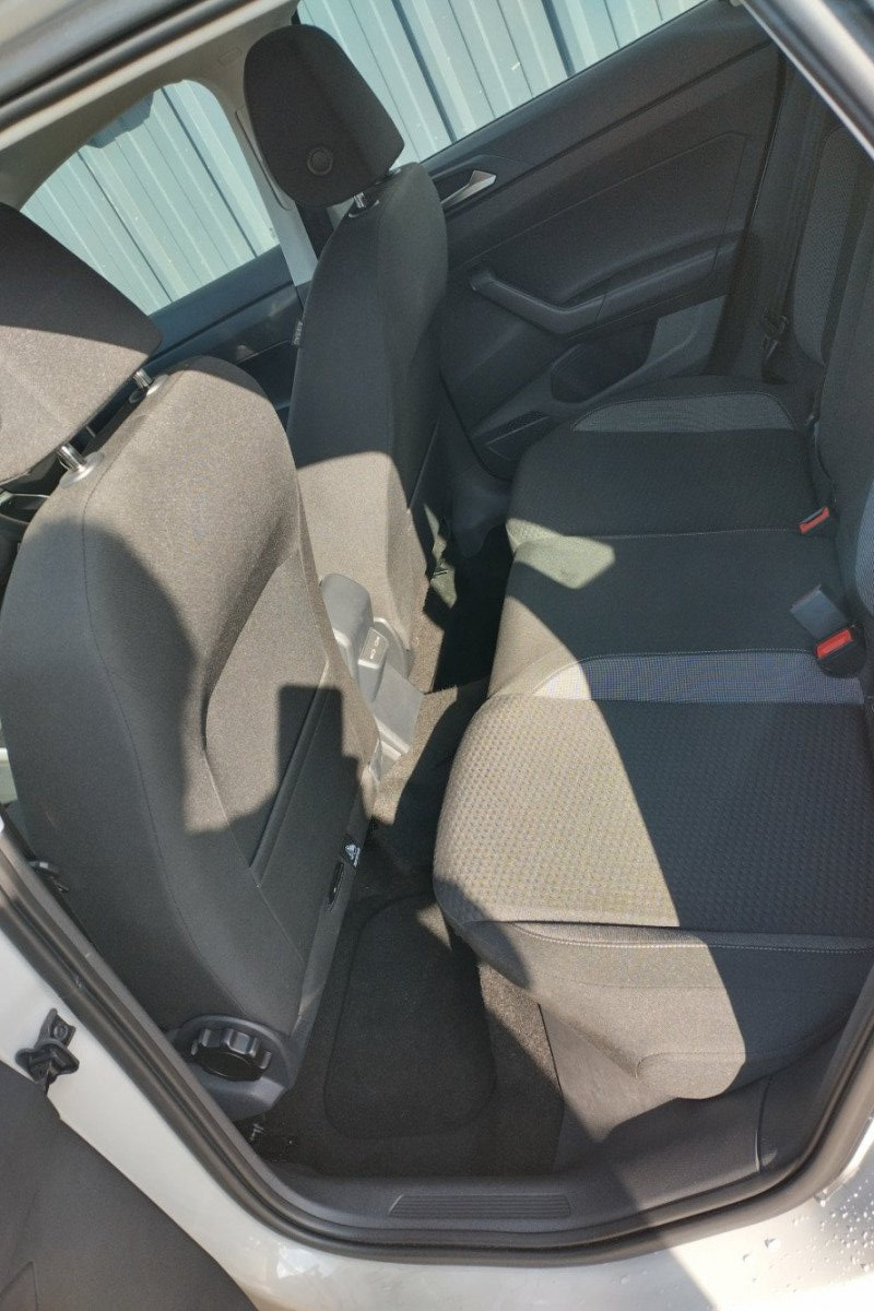 Rear seat view of VW Polo for rental in North Cornwall