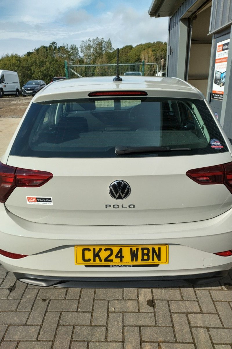 Exterior view of boot area of VW Polo  for hire in North Cornwall